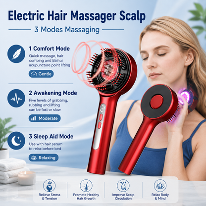 3-in-1 Red Light Therapy Scalp Massager
