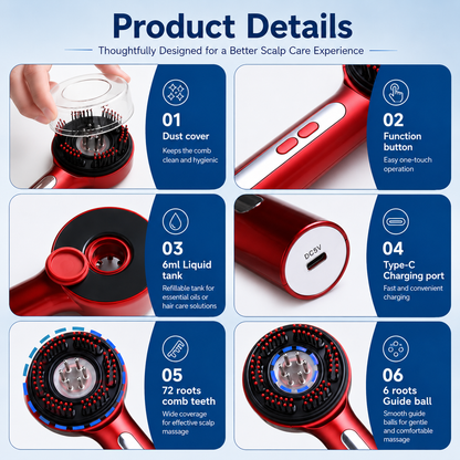 3-in-1 Red Light Therapy Scalp Massager