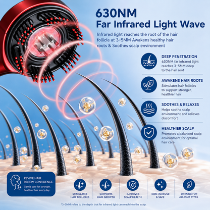 3-in-1 Red Light Therapy Scalp Massager
