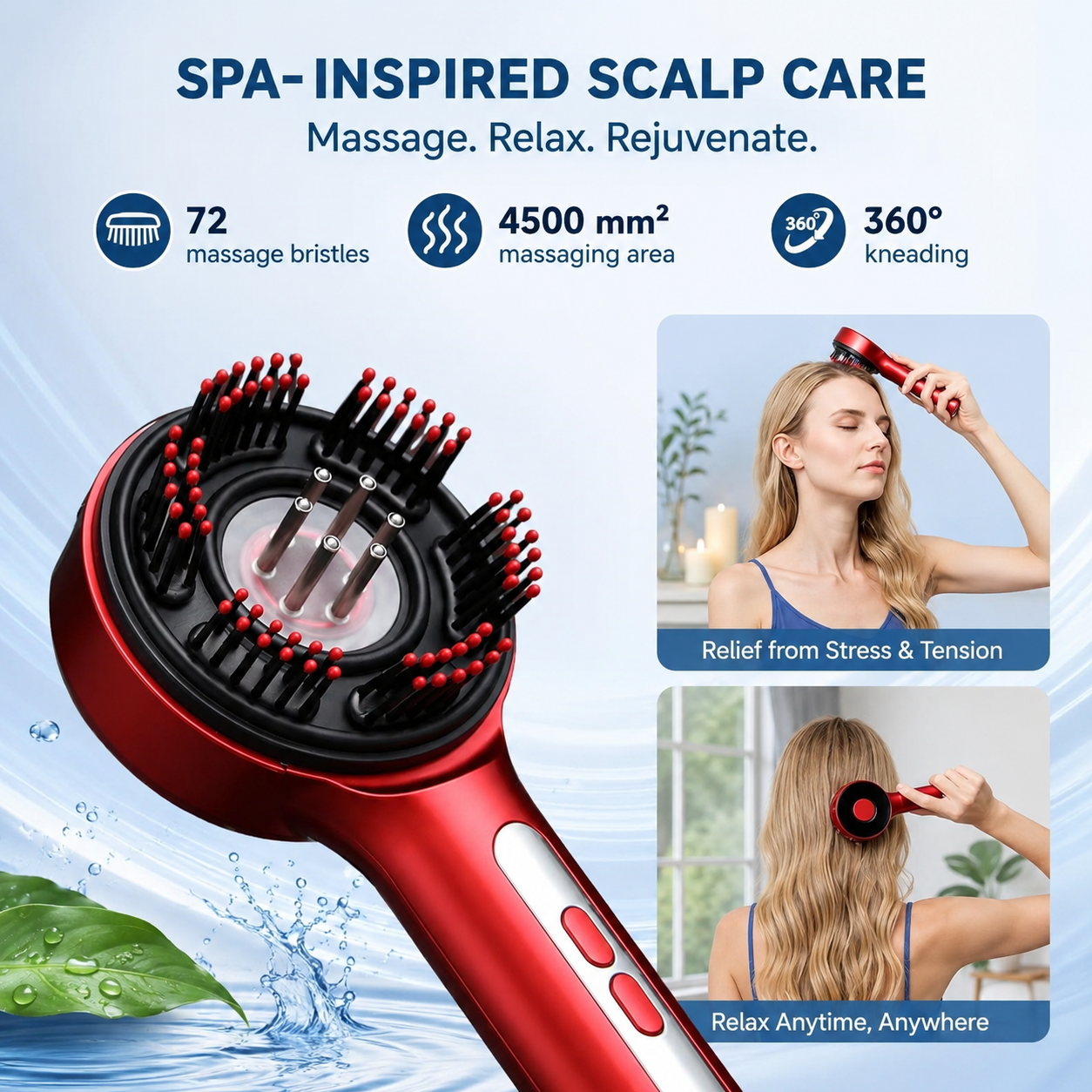 3-in-1 Red Light Therapy Scalp Massager