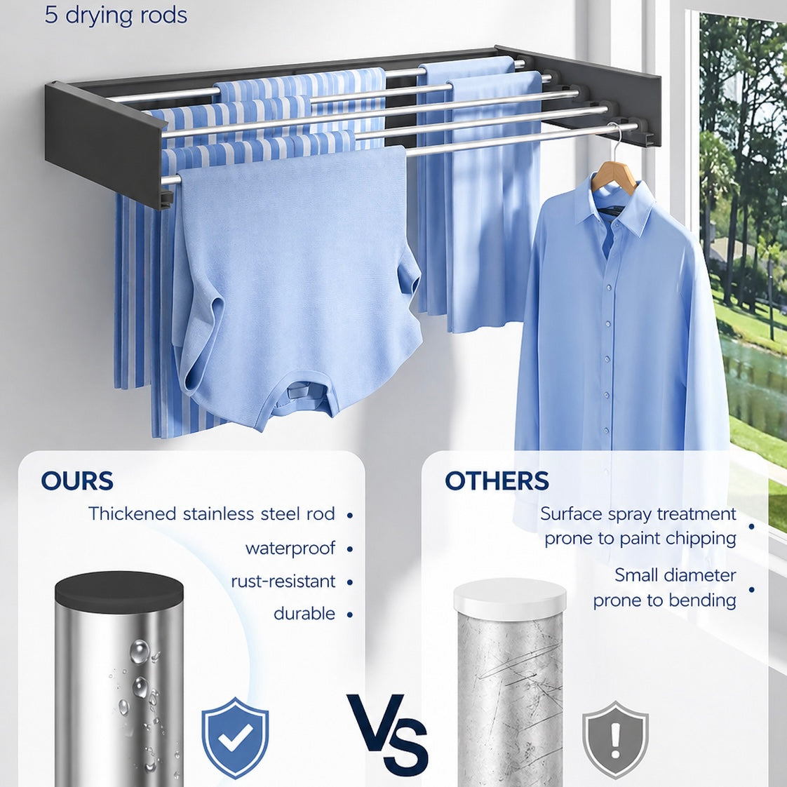 Space Saving Foldable Wall Mounted Drying Rack